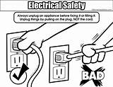 Electricity Coloring Safety Electrical Safely Unplugging Colouring Pages Related Resolution Drawings Bigger sketch template