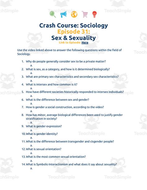 crash course sociology episode 31 sex and sexuality by teach simple