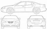 Pontiac Grand Prix Blueprints 2005 Car Sedan sketch template