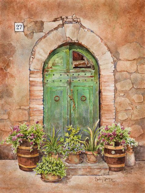 tuscan door cindy briggs art watercolor paintings