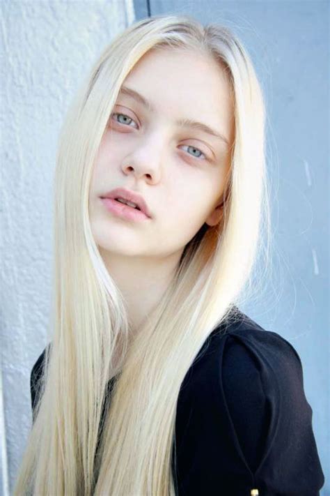 nice clean even skin albino model mysterious girl
