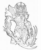 Predator Prey Alien sketch template