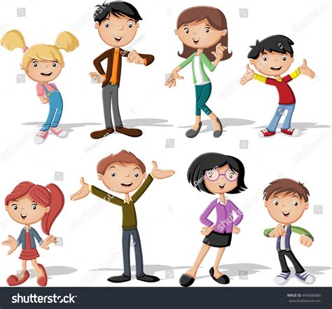 colorful happy people cartoon family stock vector illustration