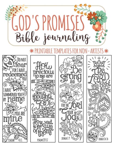 gods promises bible journaling printable templates illustrated