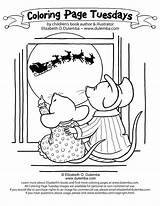 Coloring Pages Christmas Santa Tuesday Waiting Dulemba Kids Eve Books Visit Will sketch template