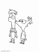 Coloring Pages Ferb Phineas Printable Animations sketch template