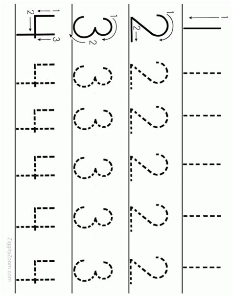 number tracing worksheet numbers    tracing worksheets printable