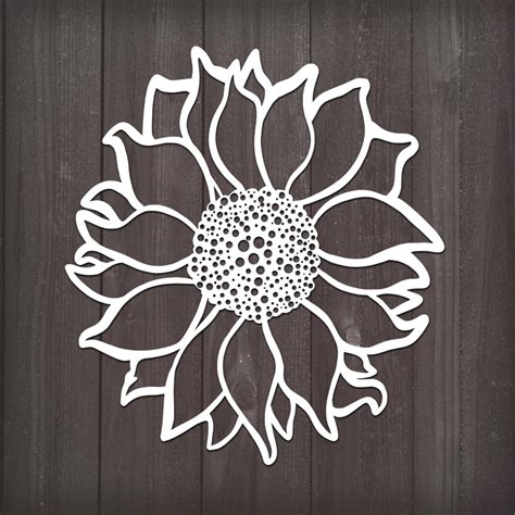 sunflower stencil cricut  layered svg files