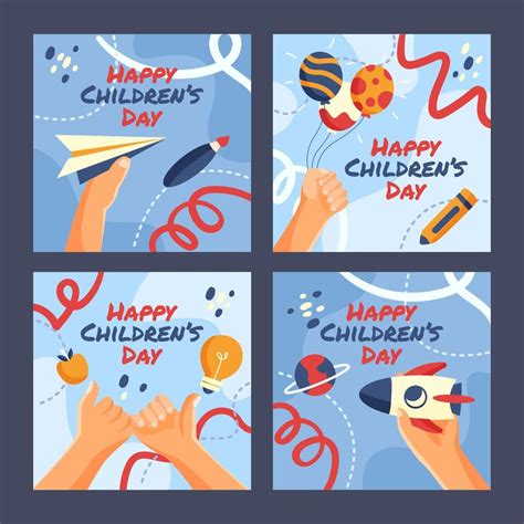 childrens day card collection  vector art  vecteezy