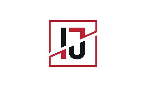 creation de logo ij conception initiale du monogramme du logo de la lettre ij en noir  rouge