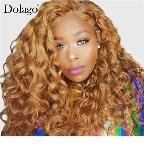 blonde lace front human hair wigs for women colorful 250 density loose