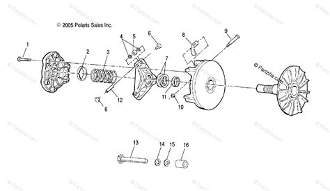 polaris atv  oem parts diagram  drive clutch amh  options partzillacom