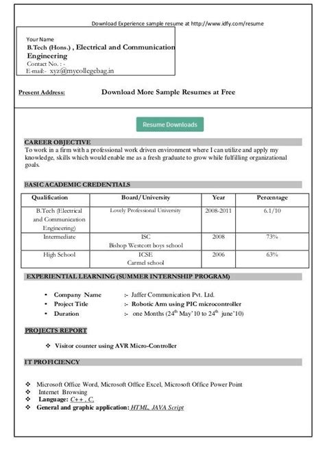 sample resume format word  bestopbook