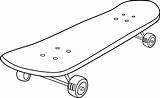 Skateboard Coloring Clip Line Sweetclipart sketch template