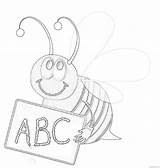 Bee Coloring Spelling Regional Iman Masood Coloring4free Related Posts Cartoon sketch template