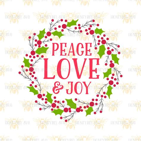 Peace Love Joy Svg Cut File Instant Digital Download