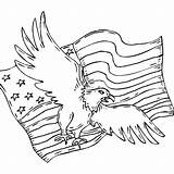 Coloring Pages Flag Patriotic American Eagle Usa United States Bald Printable Drawing Color America Print Line Sheets July Sheet Adults sketch template