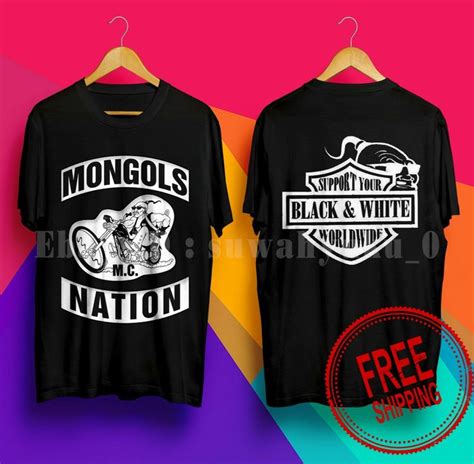 mongols mc motorcycle club nation support black white worldwide black