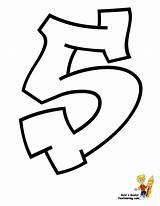 Graffiti Coloring Numbers Lettering Yescoloring Abc Pages Number Alphabet Five sketch template