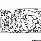 Guernica Picasso Coloring Colorare Pablo Thecolor Resultado Salvo sketch template