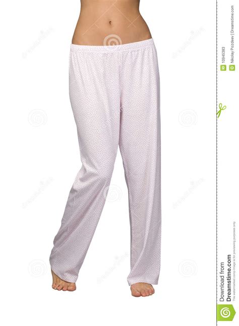 female legs in pajama pants isolated on white stock image image of female soft 10945383