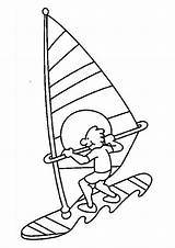 Windsurfing Coloriage Voile Sailboard Planche sketch template
