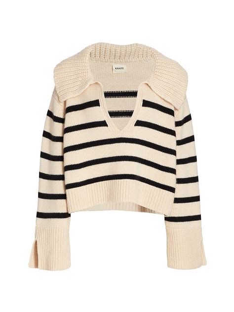 khaite evi striped cashmere sweater striped sweater outfit oversized