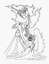Pele Unicorn Goddess sketch template