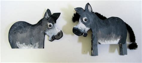 cardboard  clothespin donkey