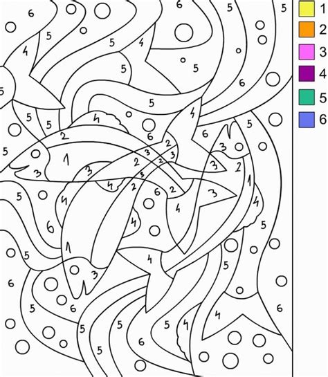 hard color  number coloring pages