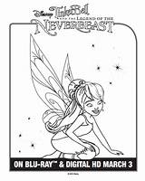 Tinkerbell Neverbeast Coloring Disney Printable Pages Legend sketch template