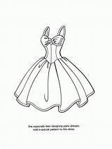 Coloring Pages Dress Barbie Clipart Dresses Library sketch template