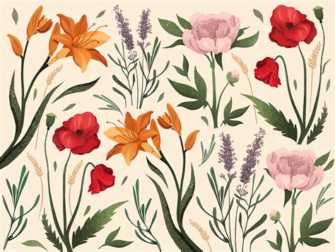 flower pattern design behance