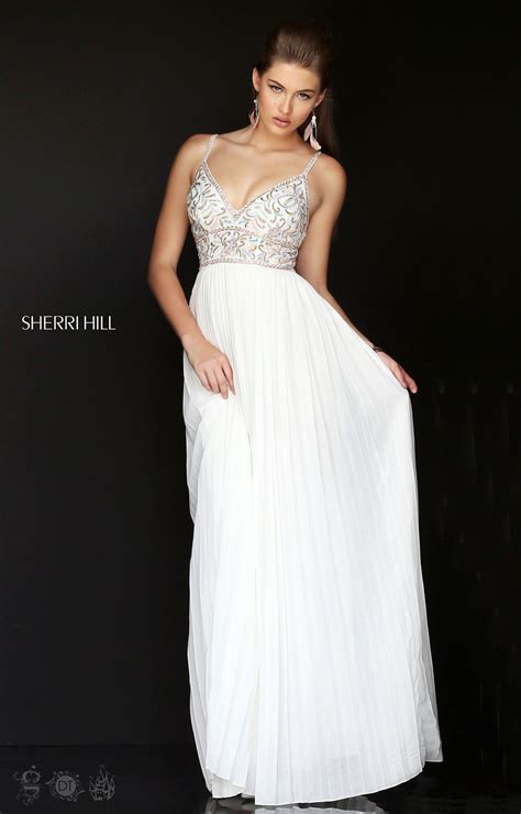 Sherri Hill 50432 Sleevless Chiffon Beaded V Neck Prom Dress