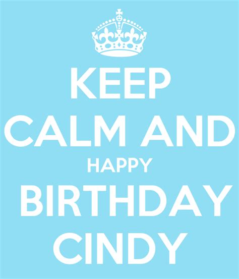 calm  happy birthday cindy poster isabel  calm  matic