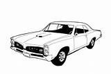 Gto Pontiac Pages Cars Coloring Classic Car Drawings Line Template Colouring Choose Board sketch template