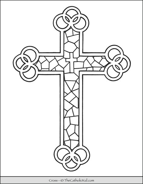 printable cross coloring pages stain glass cross vrogueco