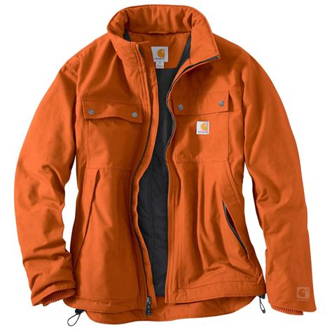 carhartt mens blaze orange quick duck jefferson traditional jacket