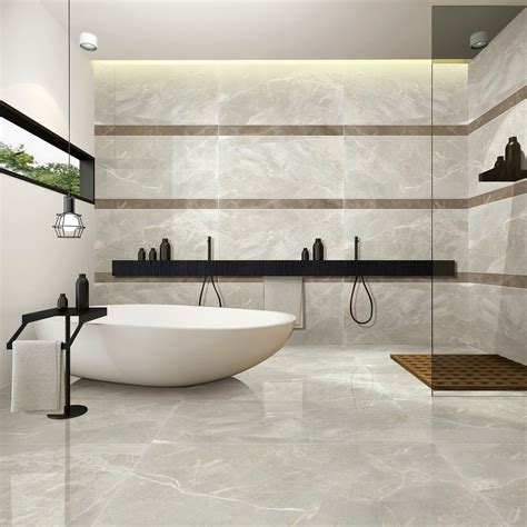 light grey stone  bathroom tiles porcelain tile flooring anti slip