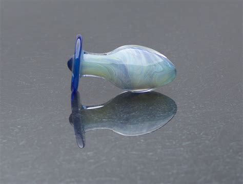 Glass Butt Plug Aether Marble Medium Annealed Borosilicate Body