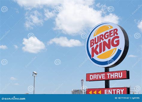 burger king drive  entry road sign editorial photography image  company corporate