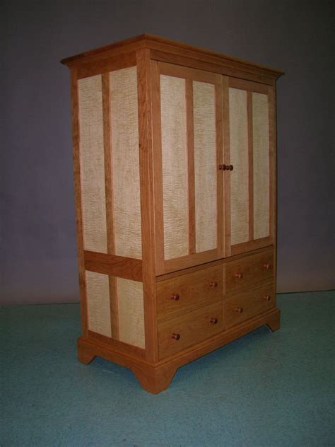 handmade cherry  tiger maple tv cabinet  matthew