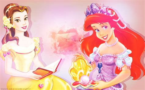 ariel and belle ~ ♥ disney princess wallpaper 33401630 fanpop