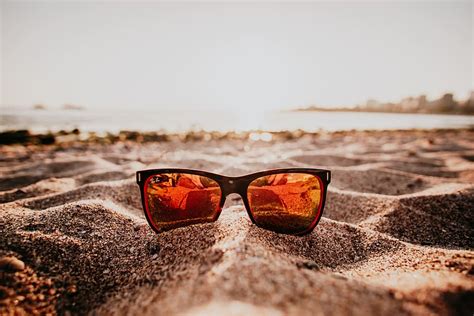 hd wallpaper black ray ban wayfarer sunglasses on beach sand black