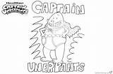 Coloring Underpants Captain Pages Cute Printable Kids sketch template