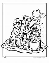 Coloring Pages Camping Marshmallows Color Toasting Kids Preschool Camp Summer Printable Smores Theme Scout Family Roasting Activities Coloring4free Fun Sheets sketch template