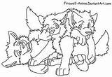 Wolf Anime Lineart Pups Firewolf Three Deviantart Wolves Pack Pup Drawing Cute Draw Base Color Coloring Pages Group Fire Sketches sketch template