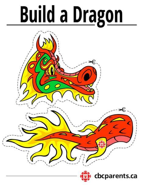 printable chinese dragon templates    printable animal