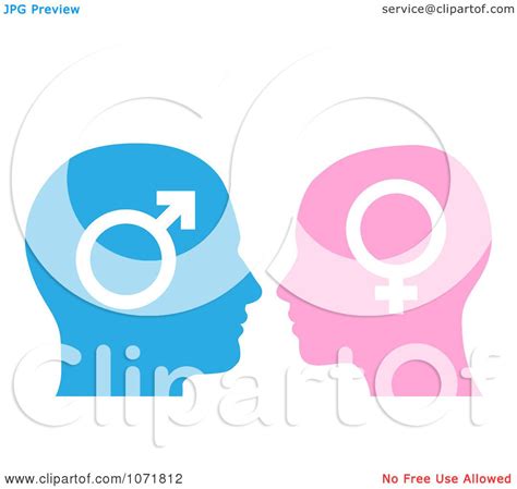 Clipart Male And Female Gender Symbol Faces In Profile