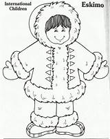 Eskimo Coloring Preschool Pages Winter Crafts Template Craft Thema Kids January Polar Noordpool Zuidpool Kleuters Knutselen Da Voor Omalovanka Choose sketch template